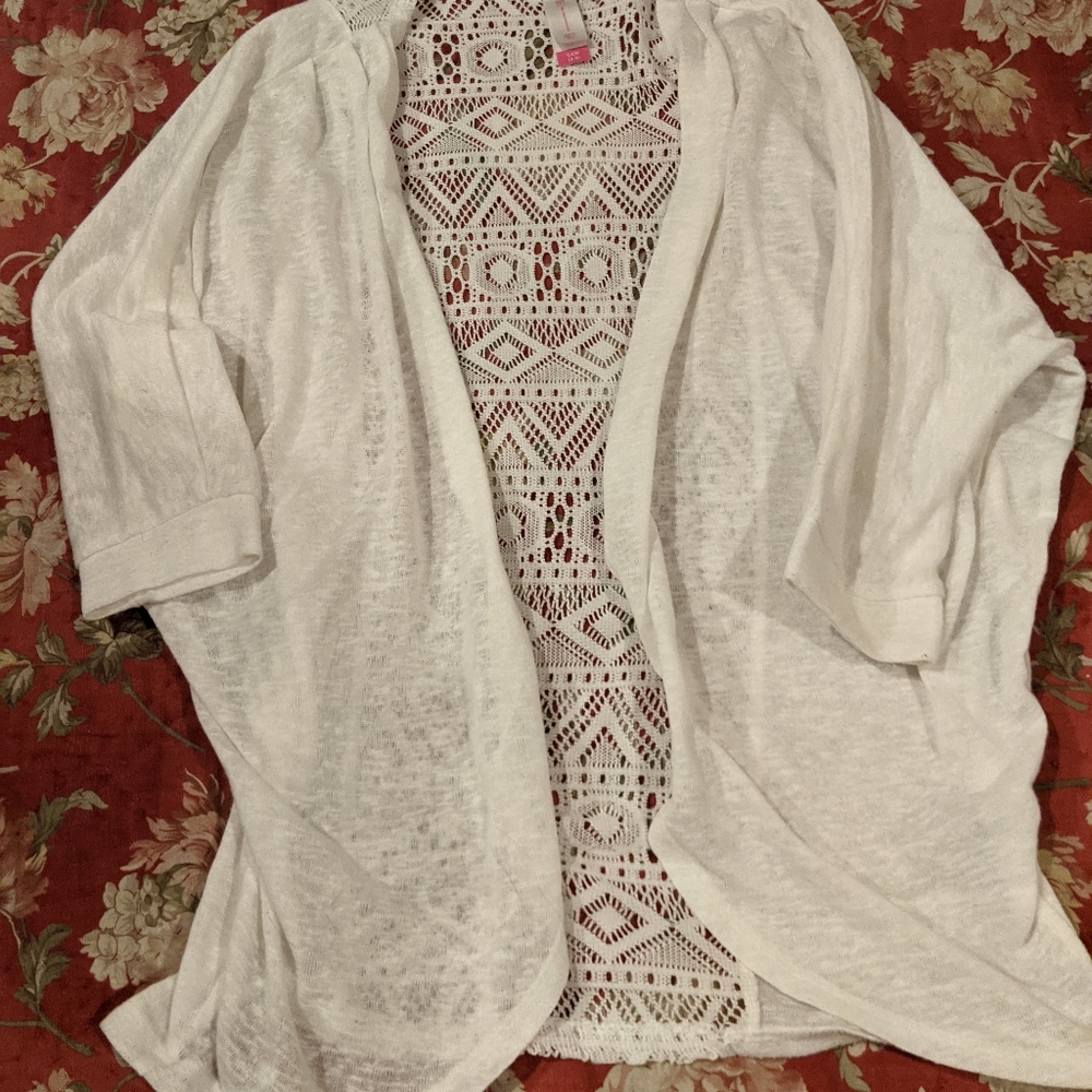 White cardigan